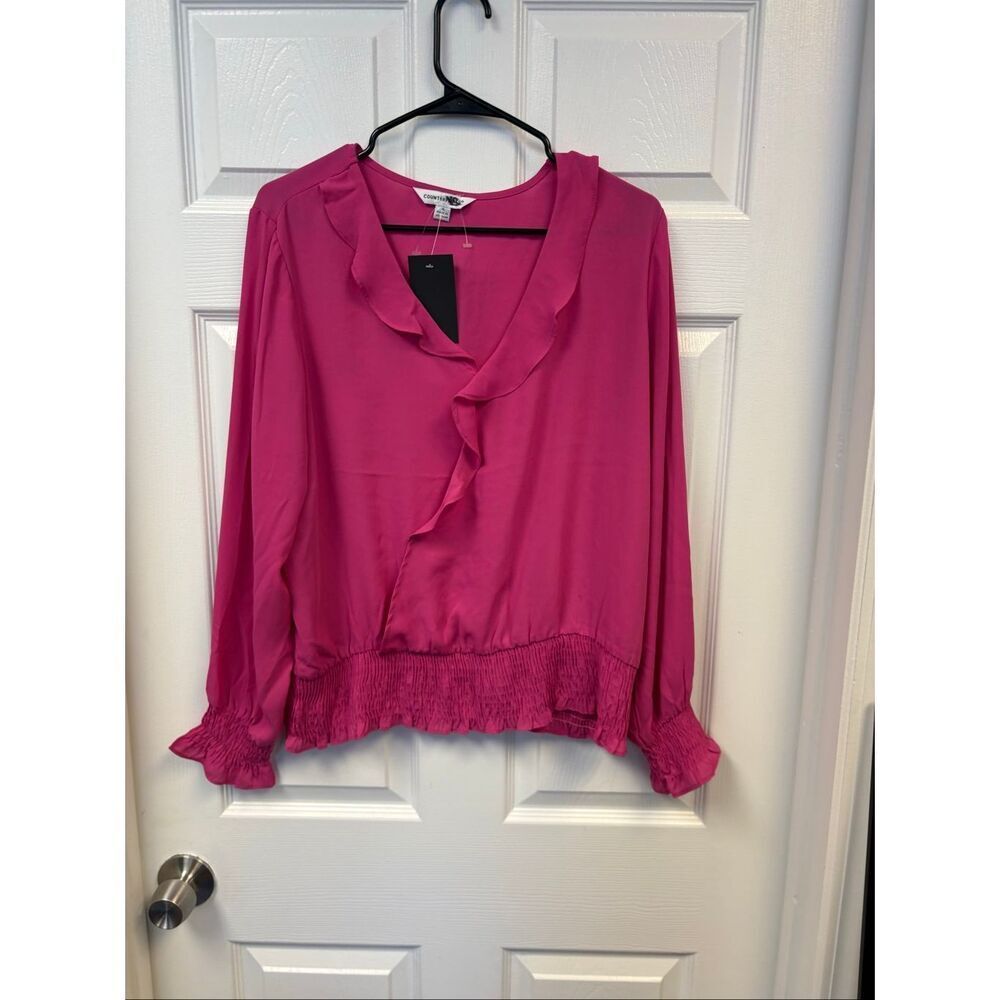 Fuschia Ruffled Blouse